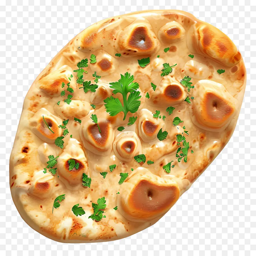 Roti Naan，Roti Pipih Dengan Peterseli PNG