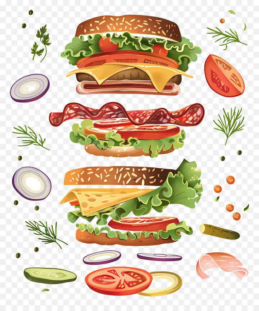 Burger Mengambang，Ledakan Burger PNG