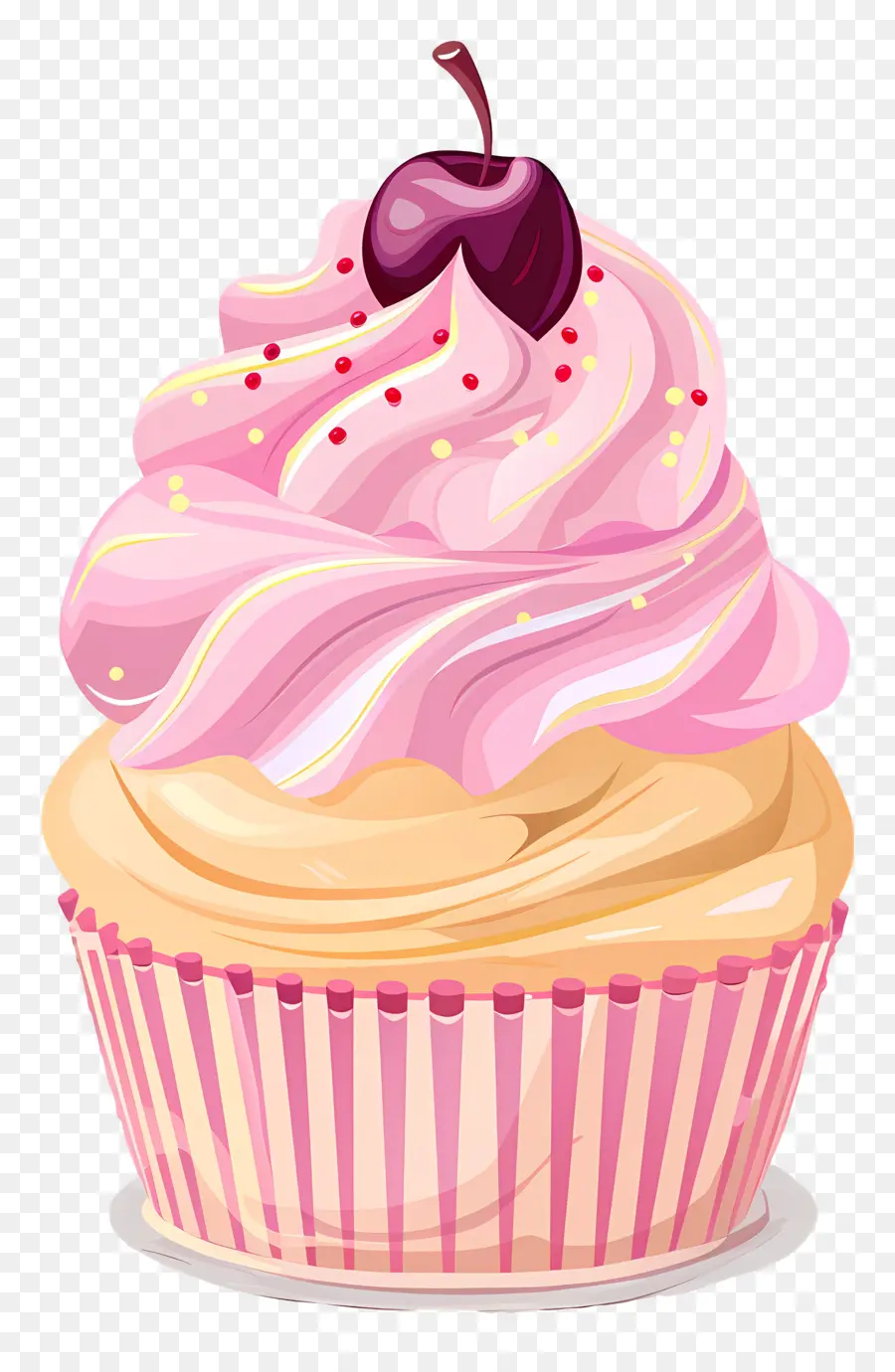 Kue Mangkuk Yang Lucu，Cupcake Dengan Ceri PNG