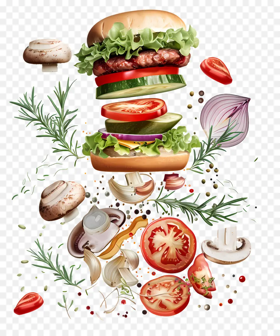 Burger Mengambang，Ledakan Burger PNG