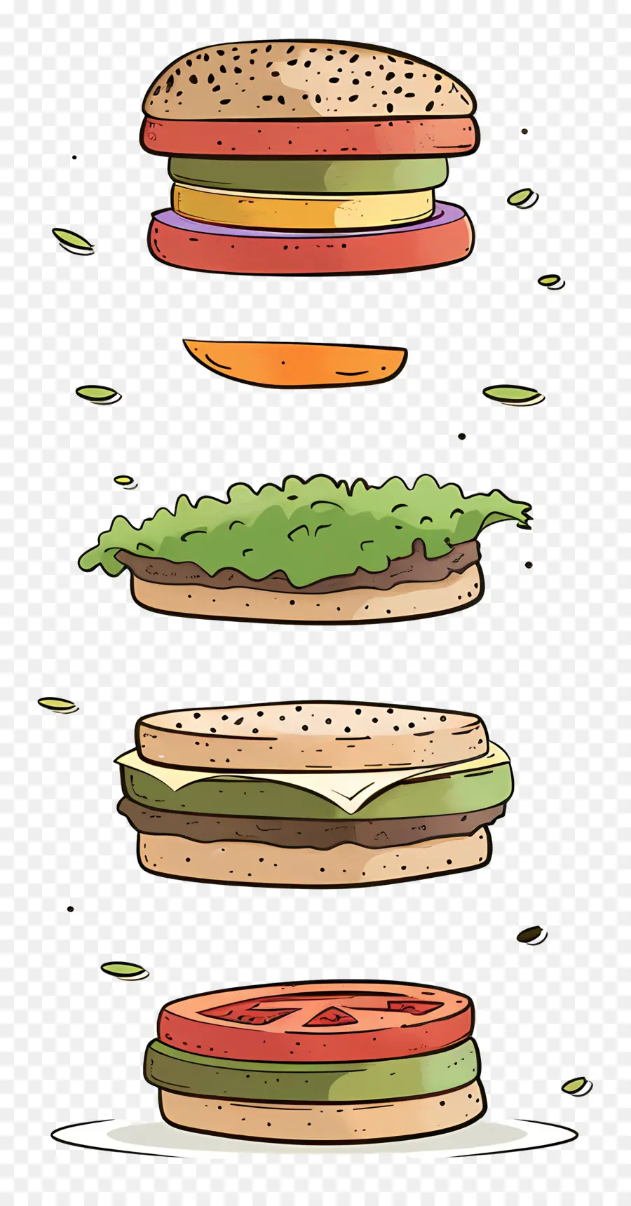 Burger Mengambang，Lapisan Burger PNG