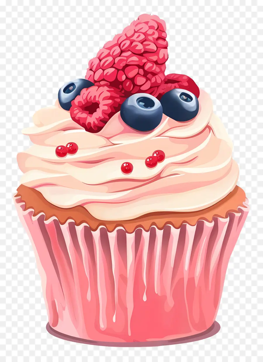 Kue Mangkuk Yang Lucu，Kue Mangkuk Dengan Raspberry PNG