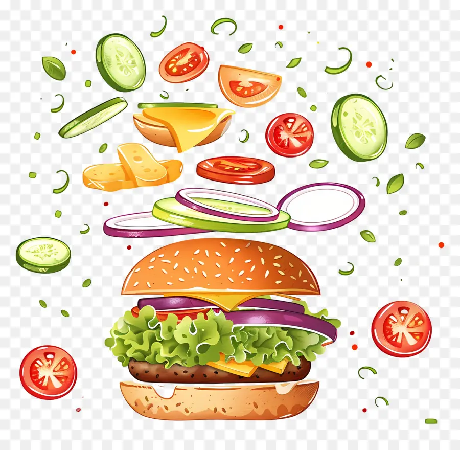 Burger Mengambang，Ledakan Burger PNG