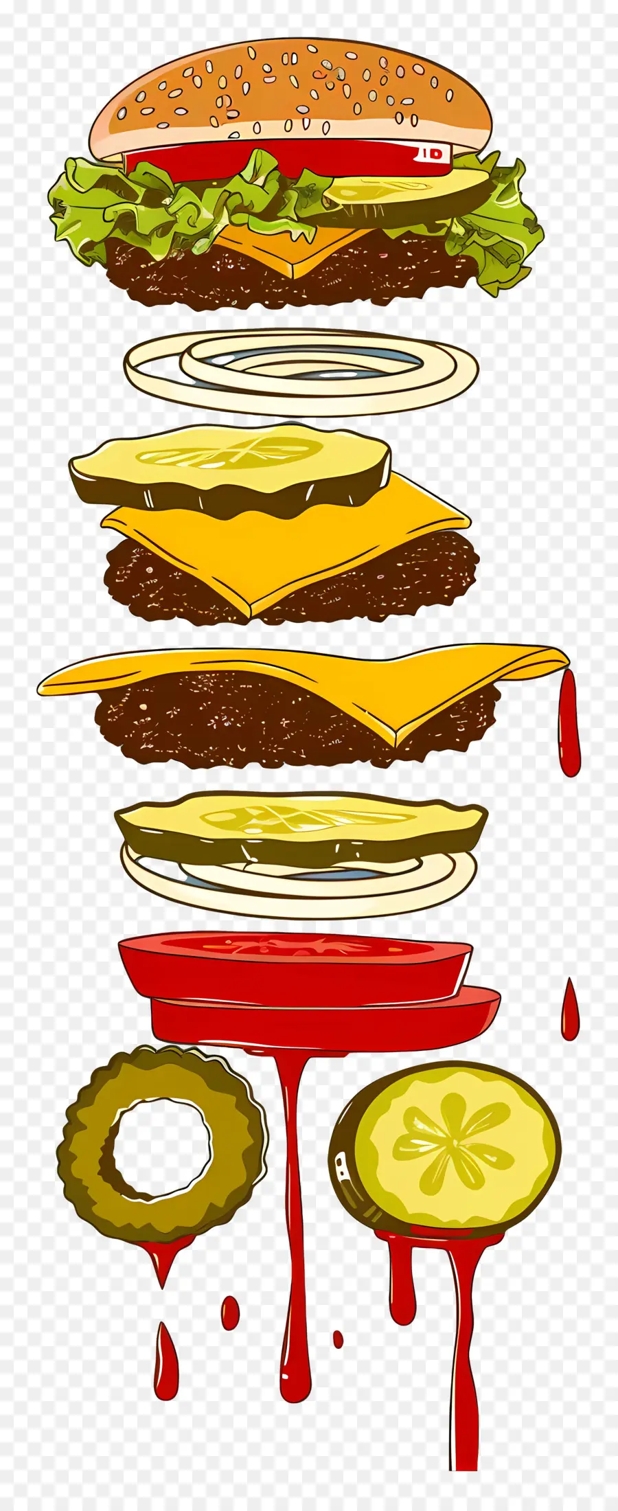 Burger Mengambang，Lapisan Burger PNG