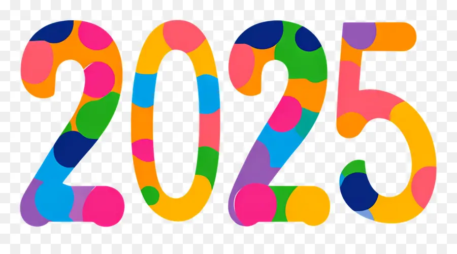 Tahun Baru 2025，Penuh Warna 2025 PNG