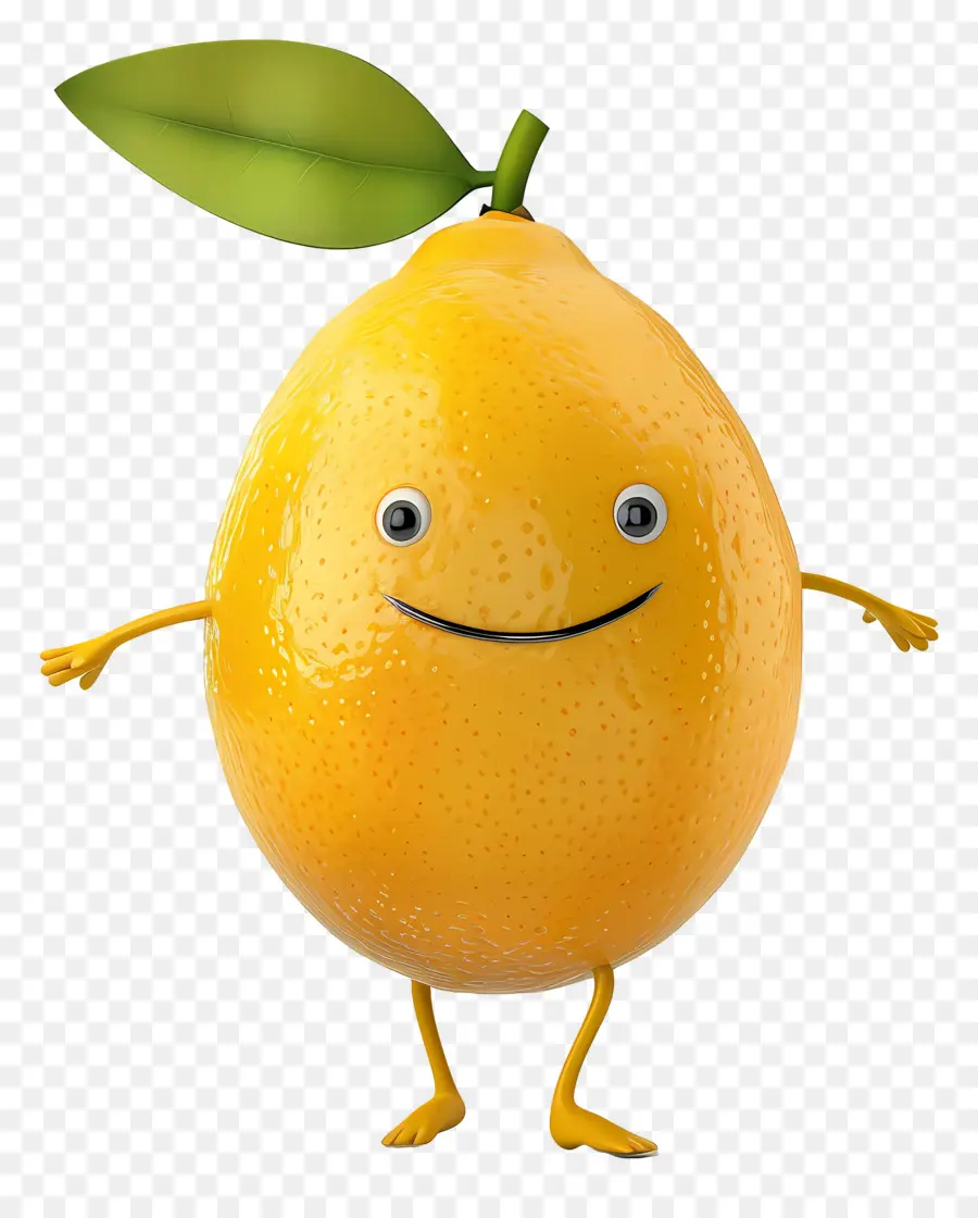 Lemon Kawaii，Karakter Lemon Tersenyum PNG