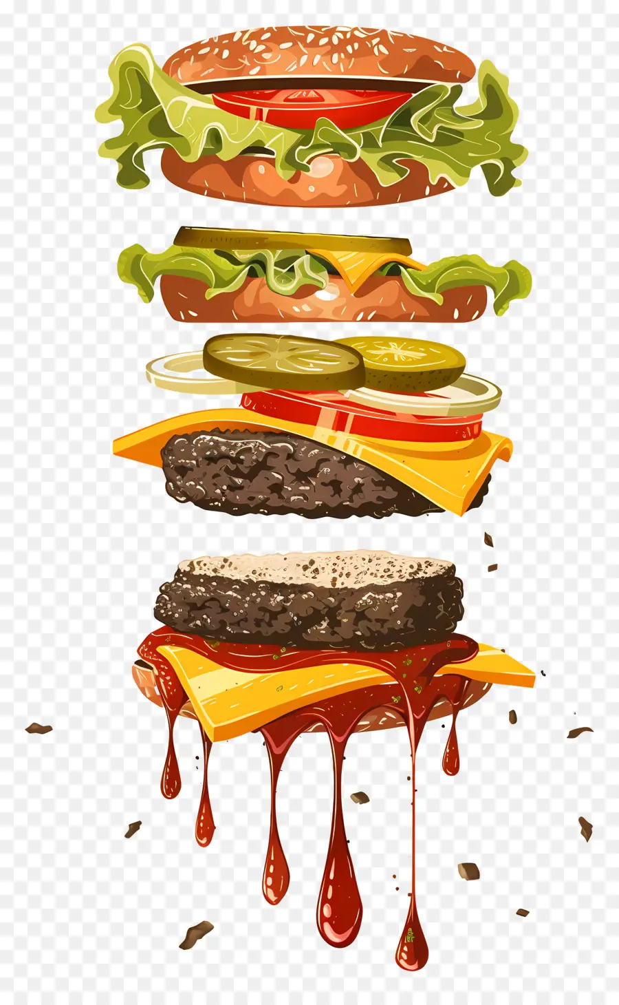 Burger Mengambang，Lapisan Burger PNG