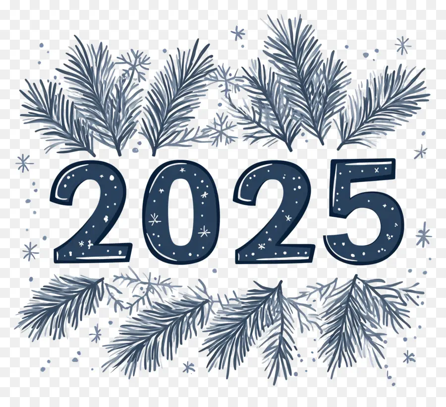 Tahun Baru 2025，2025 Dengan Cabang Pinus PNG