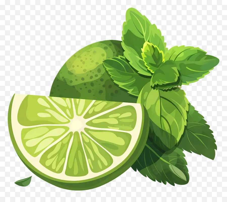 Lemon Hijau，Jeruk Nipis Dan Mint PNG