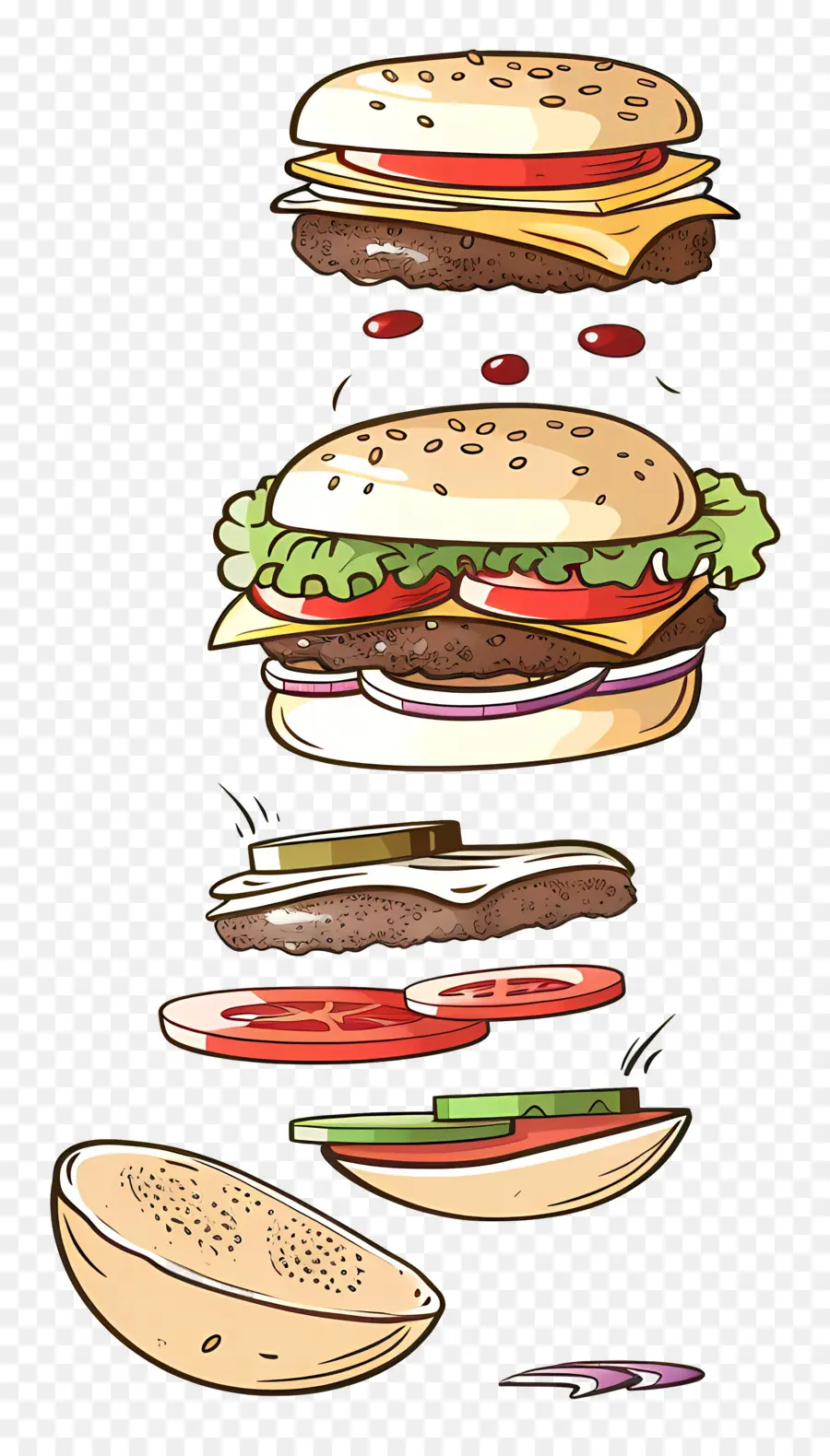 Burger Mengambang，Lapisan Burger PNG