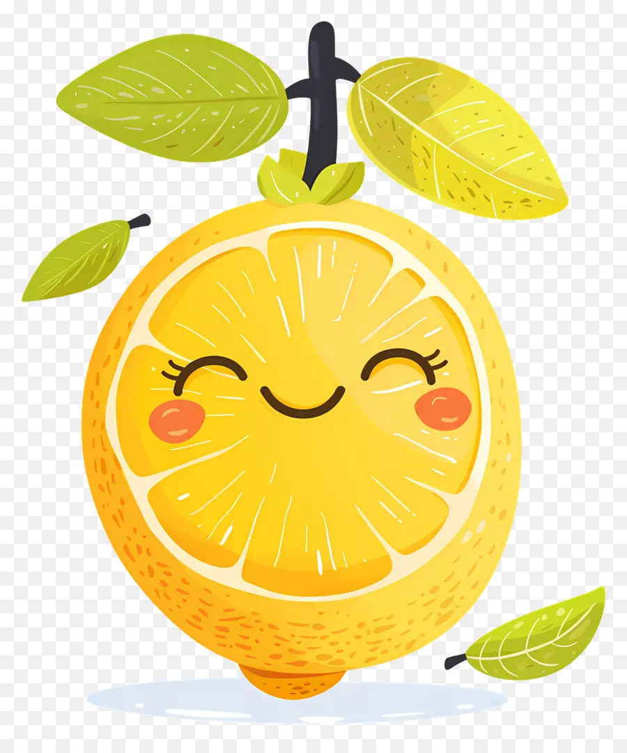 Lemon Kawaii，Lemon Tersenyum PNG