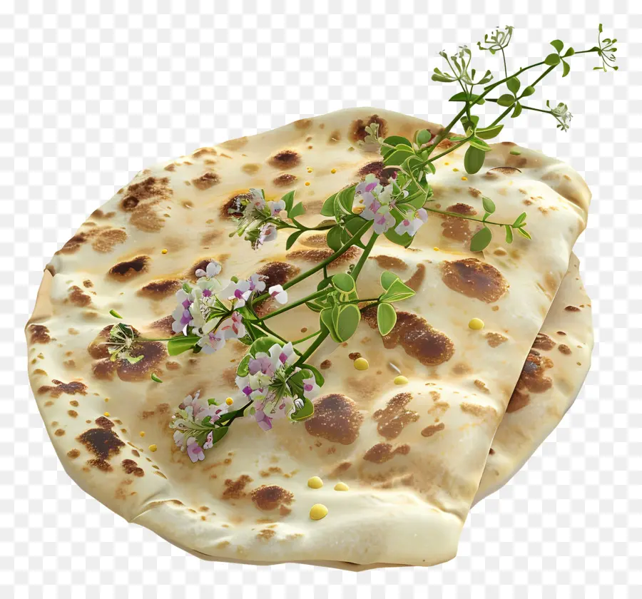 Roti Naan，Roti Pipih Dengan Bunga PNG