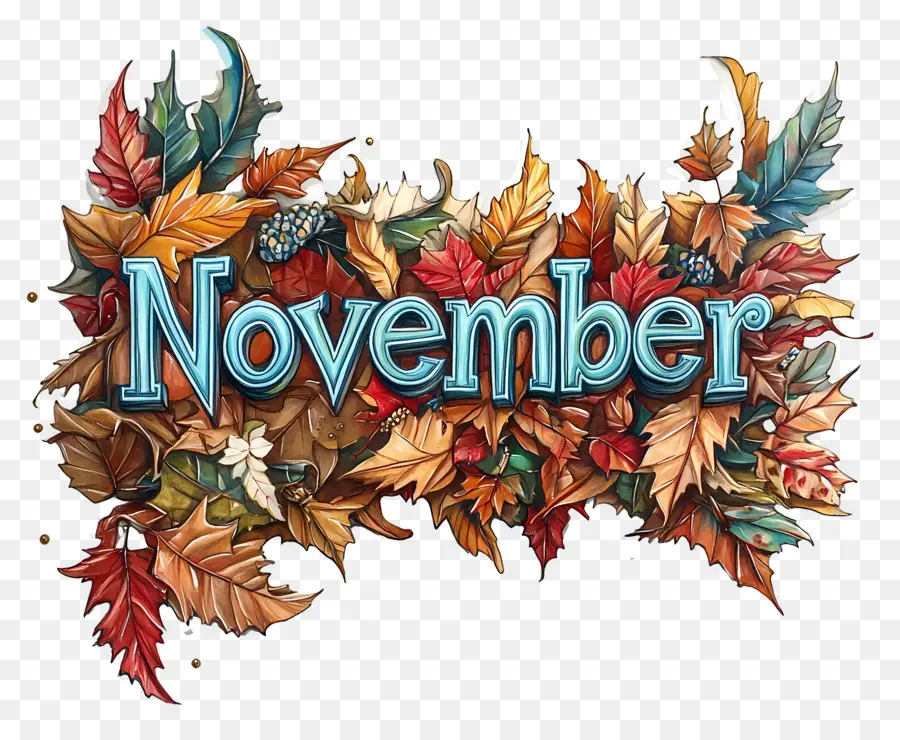 Kata November，Daun November PNG