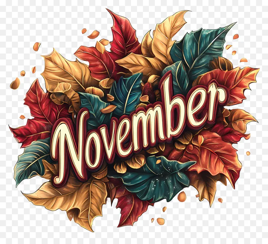 Kata November，Daun November PNG