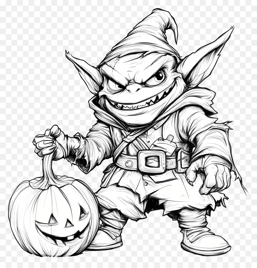 Labu Goblin，Goblin Kartun Dengan Labu PNG