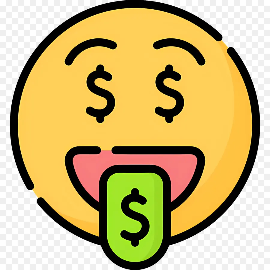 Uang Emoji，Emoji Mata Dolar PNG