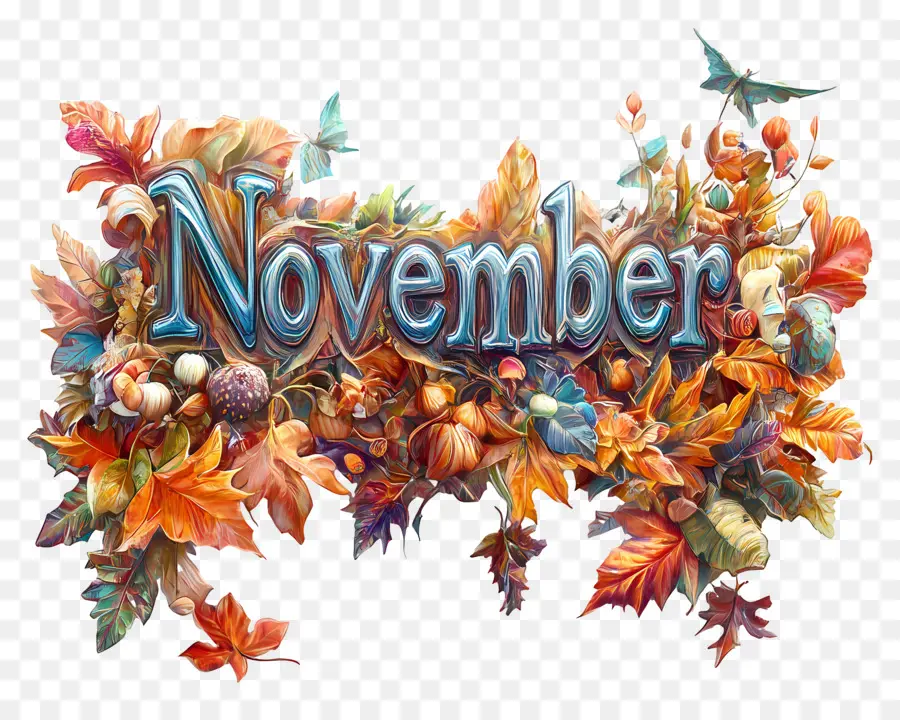 Kata November，Daun November PNG