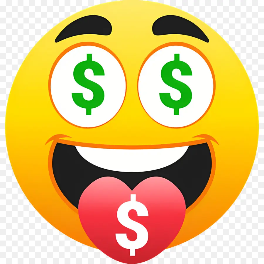 Uang Emoji，Emoji Mata Dolar PNG