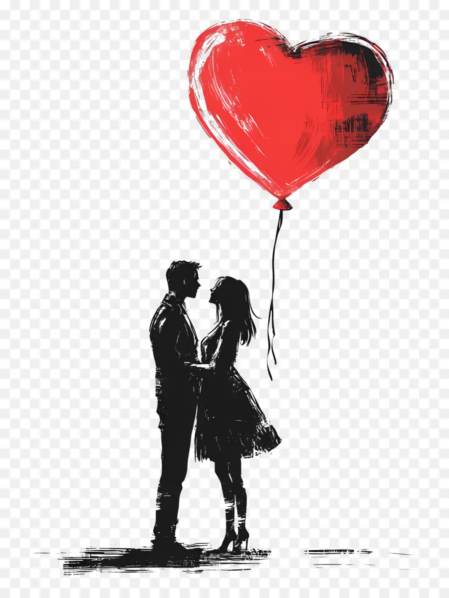 Balon Cinta，Pasangan Dengan Balon Hati PNG