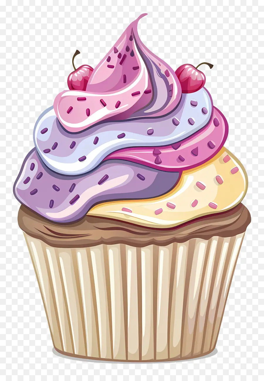 Kue Mangkuk Yang Lucu，Cupcake Dengan Ceri PNG