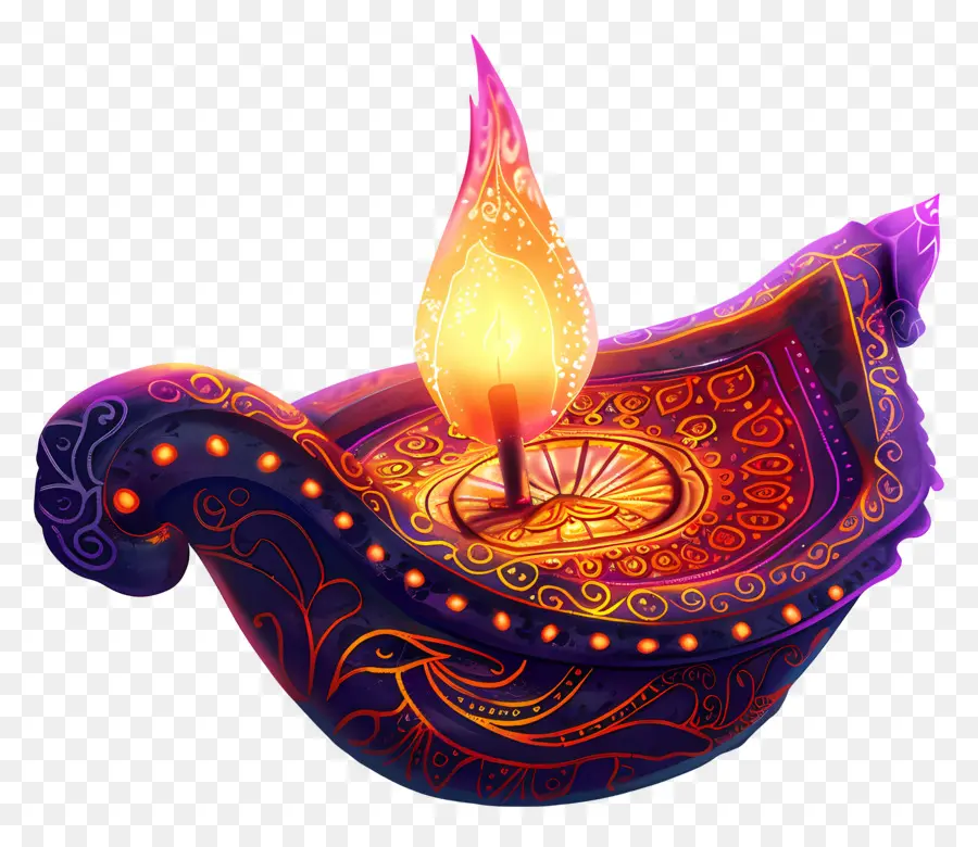 Lampu Diwali，Diya Dekoratif PNG