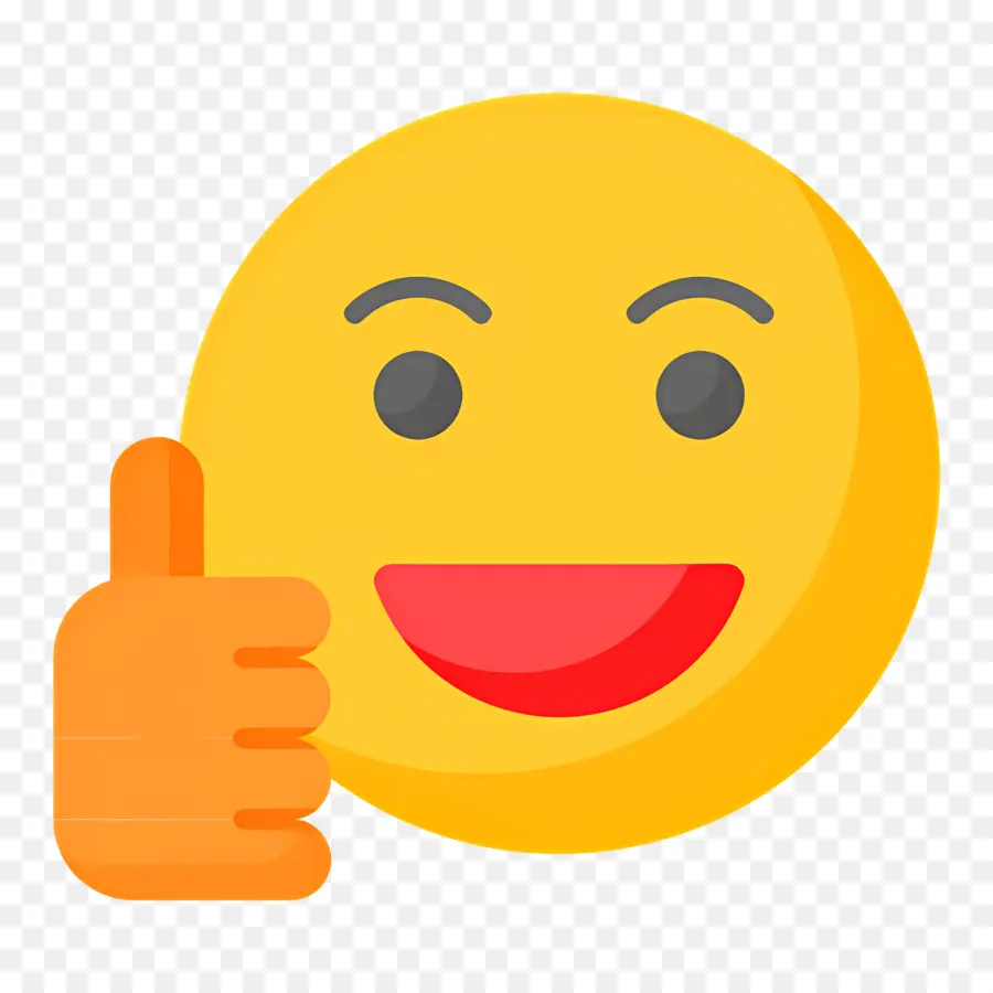 Jempol Emoji，Wajah Tersenyum Kuning PNG