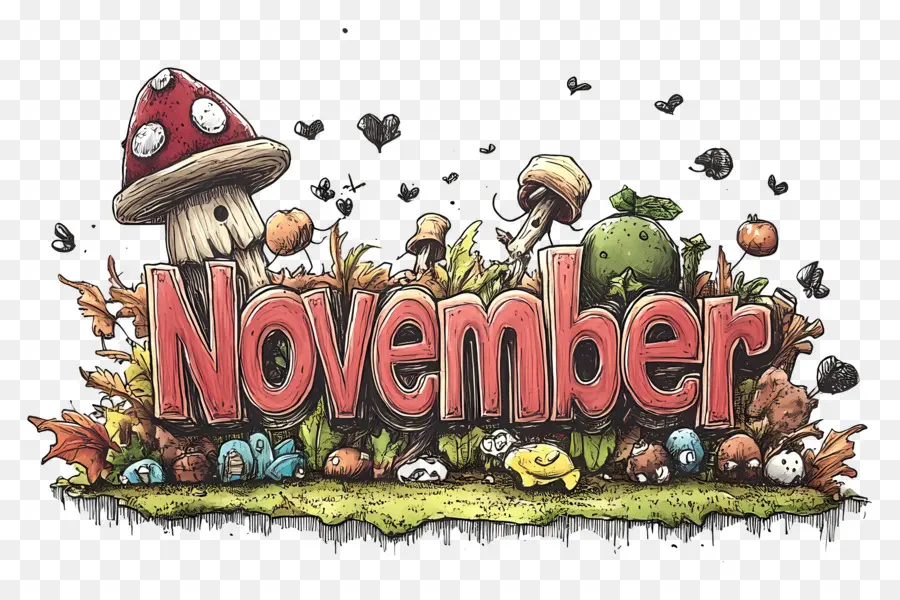 Kata November，Jamur November PNG