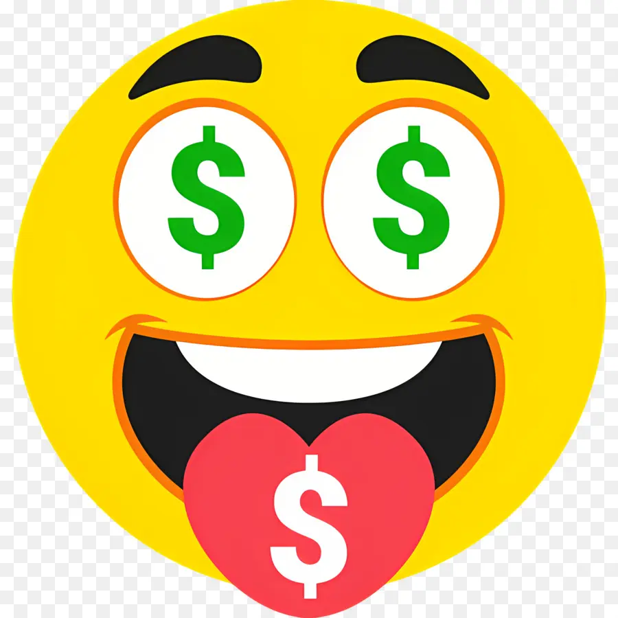 Uang Emoji，Emoji Mata Dolar PNG