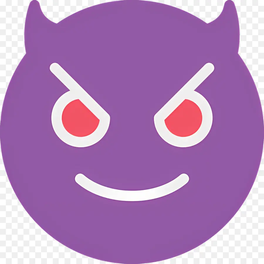 Emoji Setan，Ungu PNG