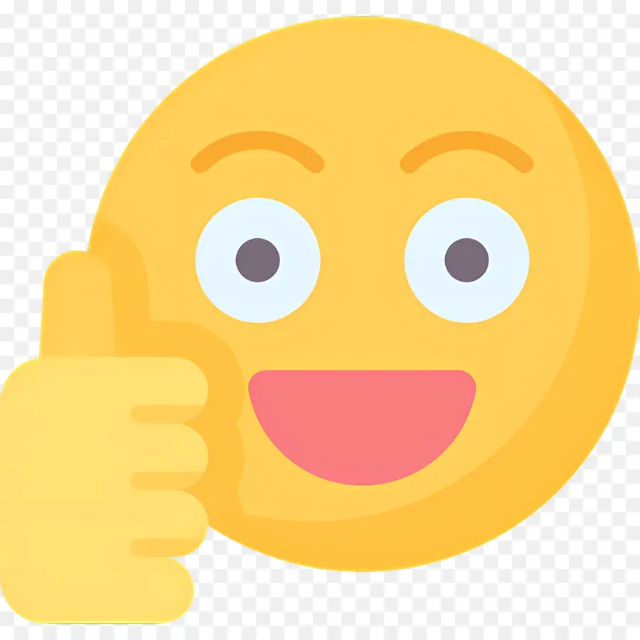 Jempol Emoji，Wajah Tersenyum Kuning PNG