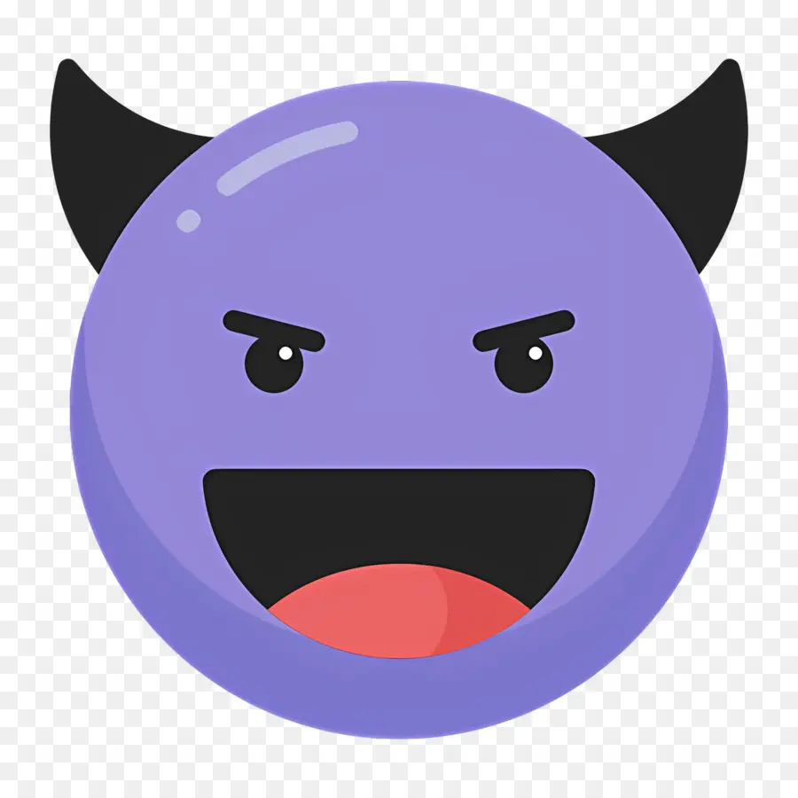 Emoji Setan，Ungu PNG