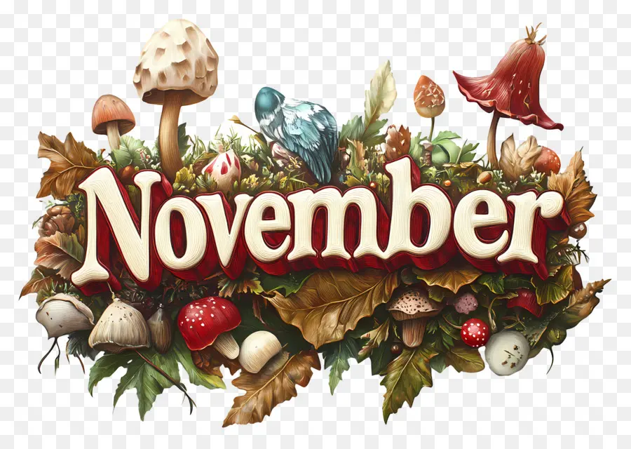 Kata November，Daun November PNG