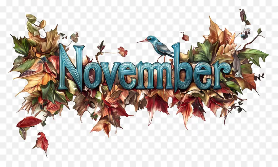 Kata November，Daun November PNG