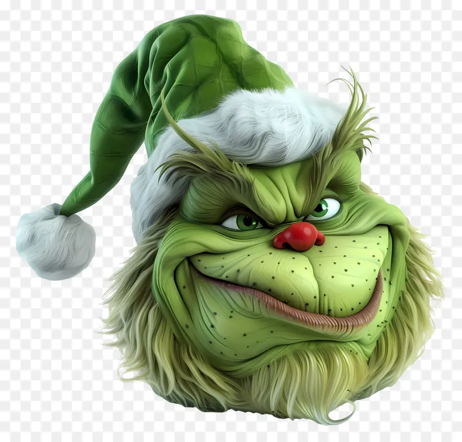 Kartun Grinch，Karakter Hijau Dengan Topi PNG