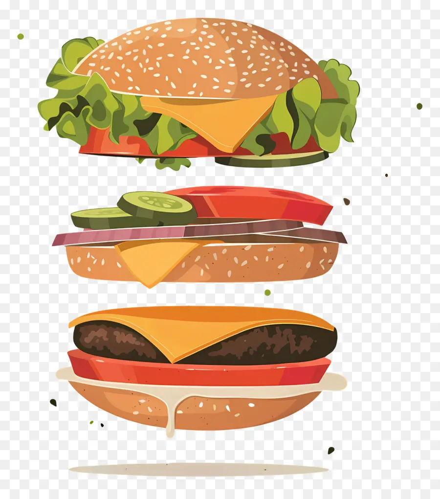 Burger Mengambang，Ledakan Burger PNG