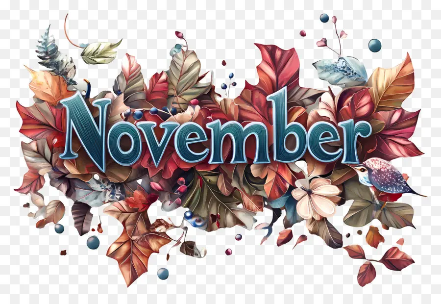 Kata November，Daun November PNG