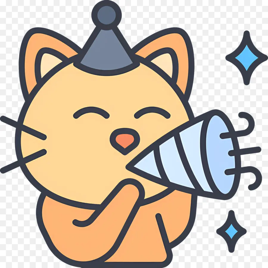 Emoji Ulang Tahun，Kucing Pesta PNG