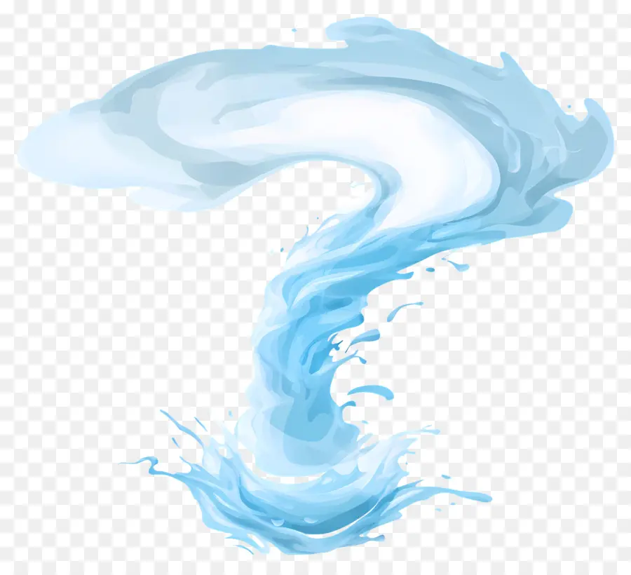 Spiral Air，Percikan Air Biru PNG