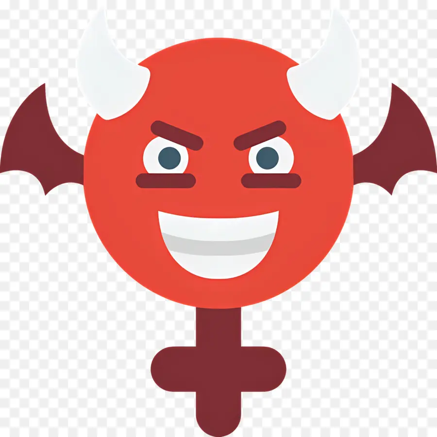 Emoji Setan，Merah PNG