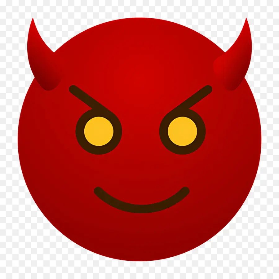 Emoji Setan，Merah PNG