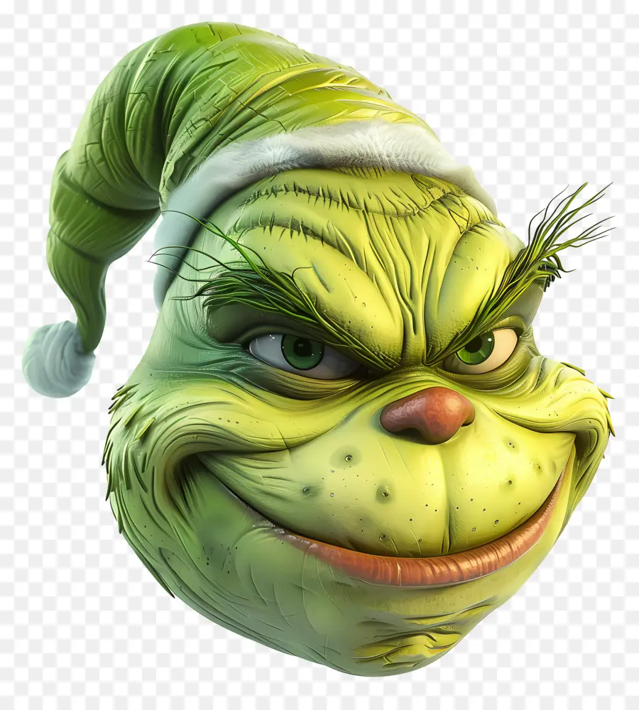 Kartun Grinch，Karakter Hijau Dengan Topi PNG