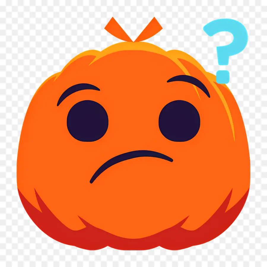 Emoji Bingung，Emoji Labu PNG