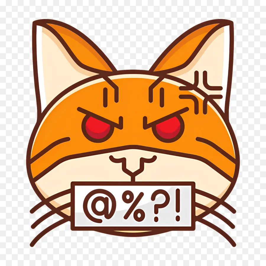 Emoji Kucing，Kucing Marah PNG