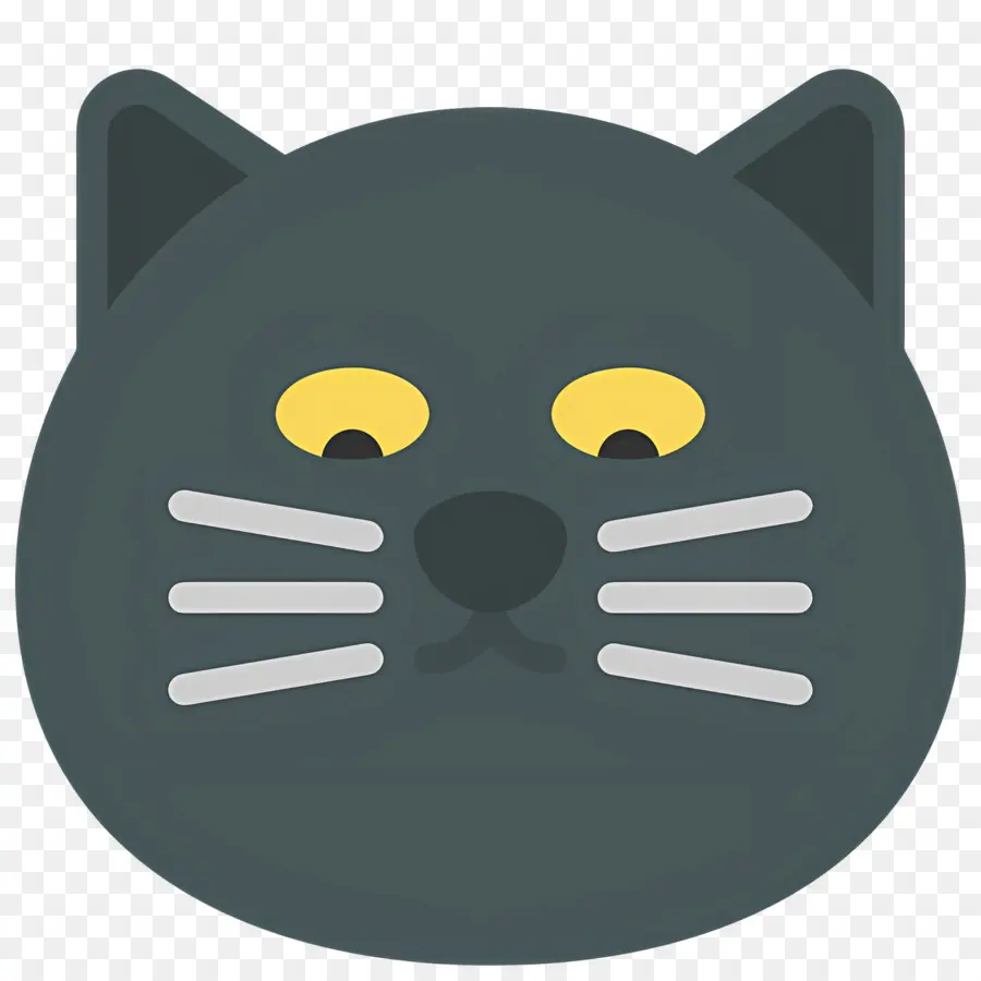 Emoji Kucing，Wajah Kucing Abu Abu PNG