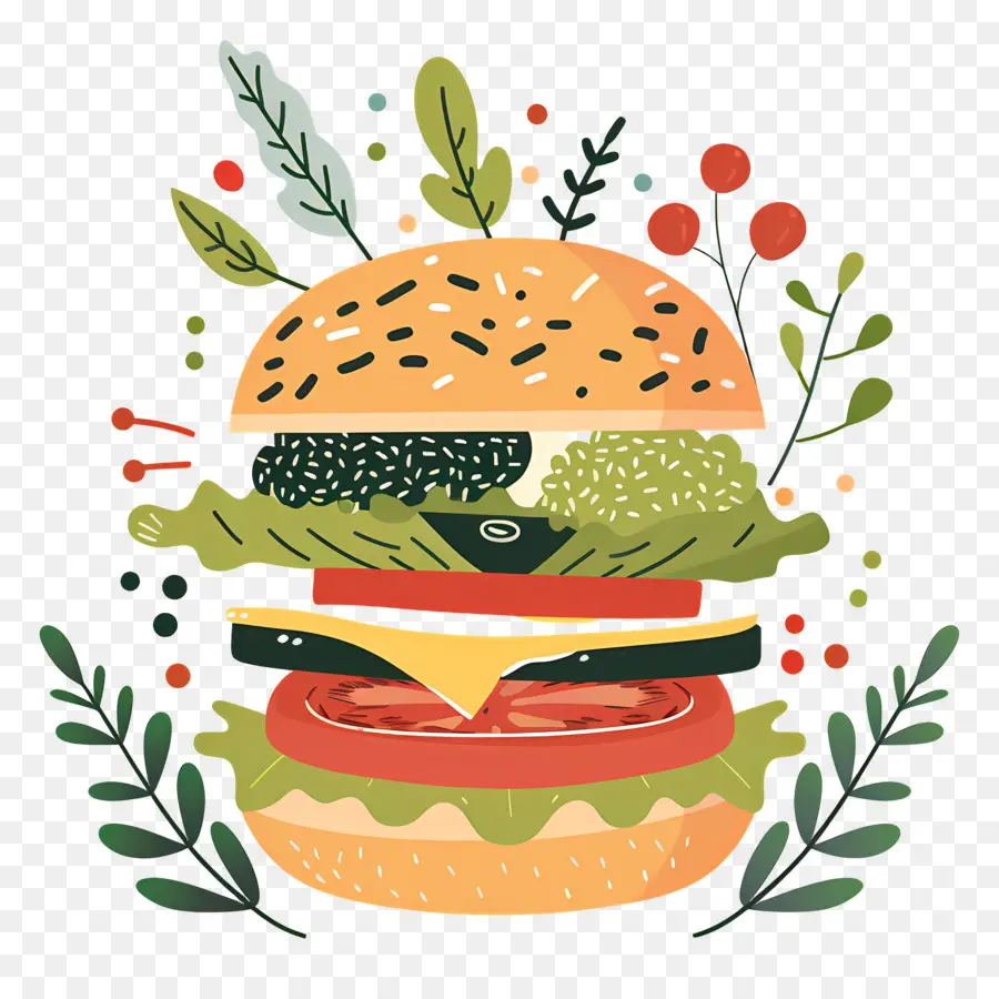 Burger Vegetarian，Burgernya PNG