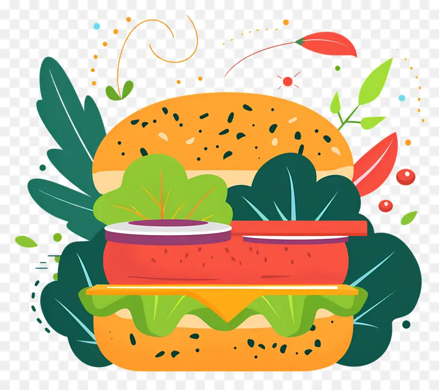 Burger Vegetarian，Burgernya PNG