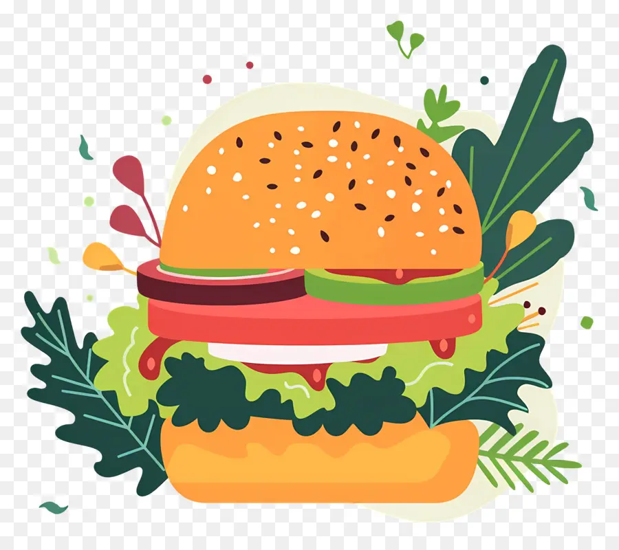 Burger Vegetarian，Burgernya PNG