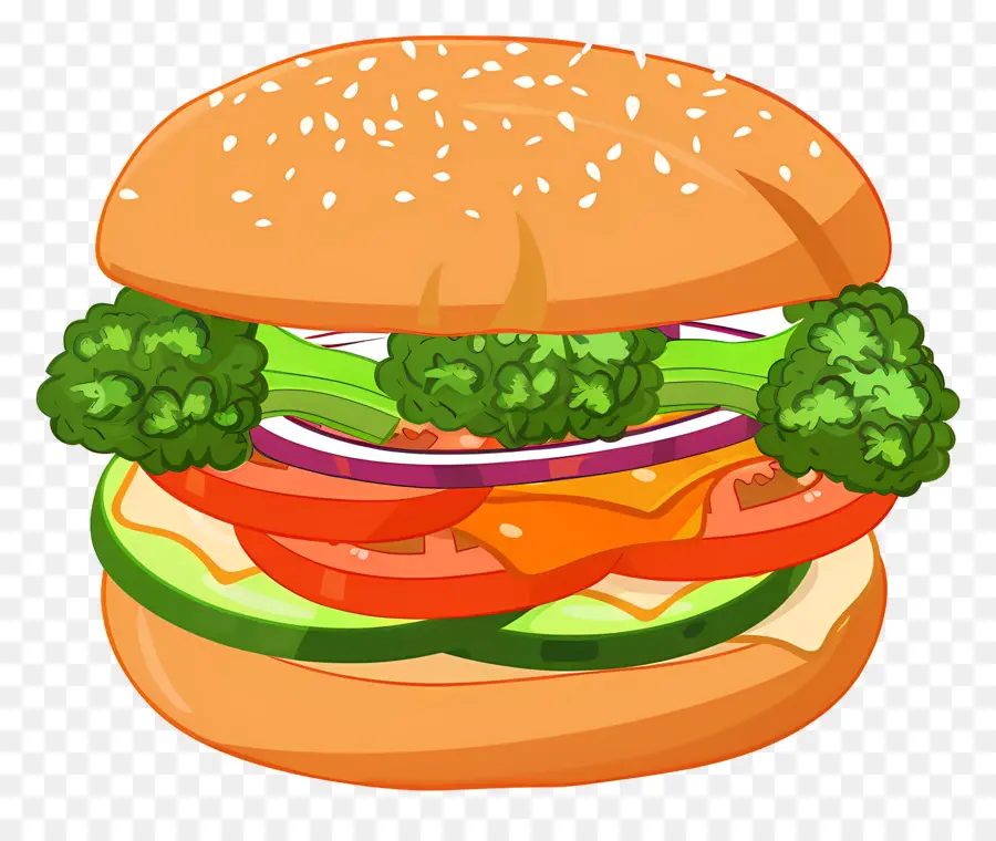 Burger Vegetarian，Hamburger PNG