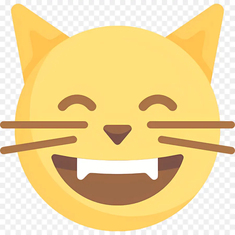 Emoji Kucing，Kucing Yang Bahagia PNG