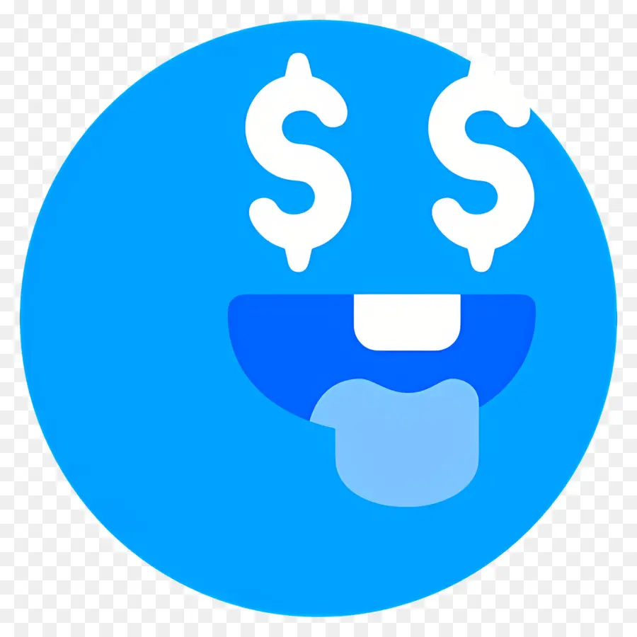 Uang Emoji，Wajah Biru Dengan Mata Dolar PNG